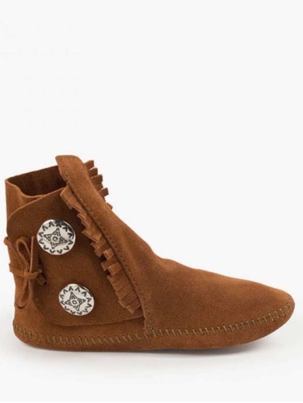 Minnetonka Brown Suede Fringe Ankle Boot